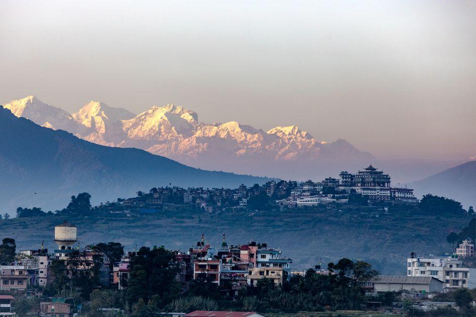 Himalayan mountains overlooking the Kathmandu valley